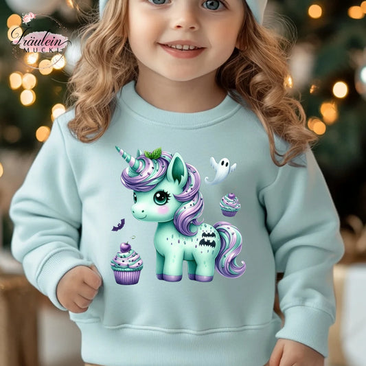 Bügelbild Gruselmuffin Einhorn