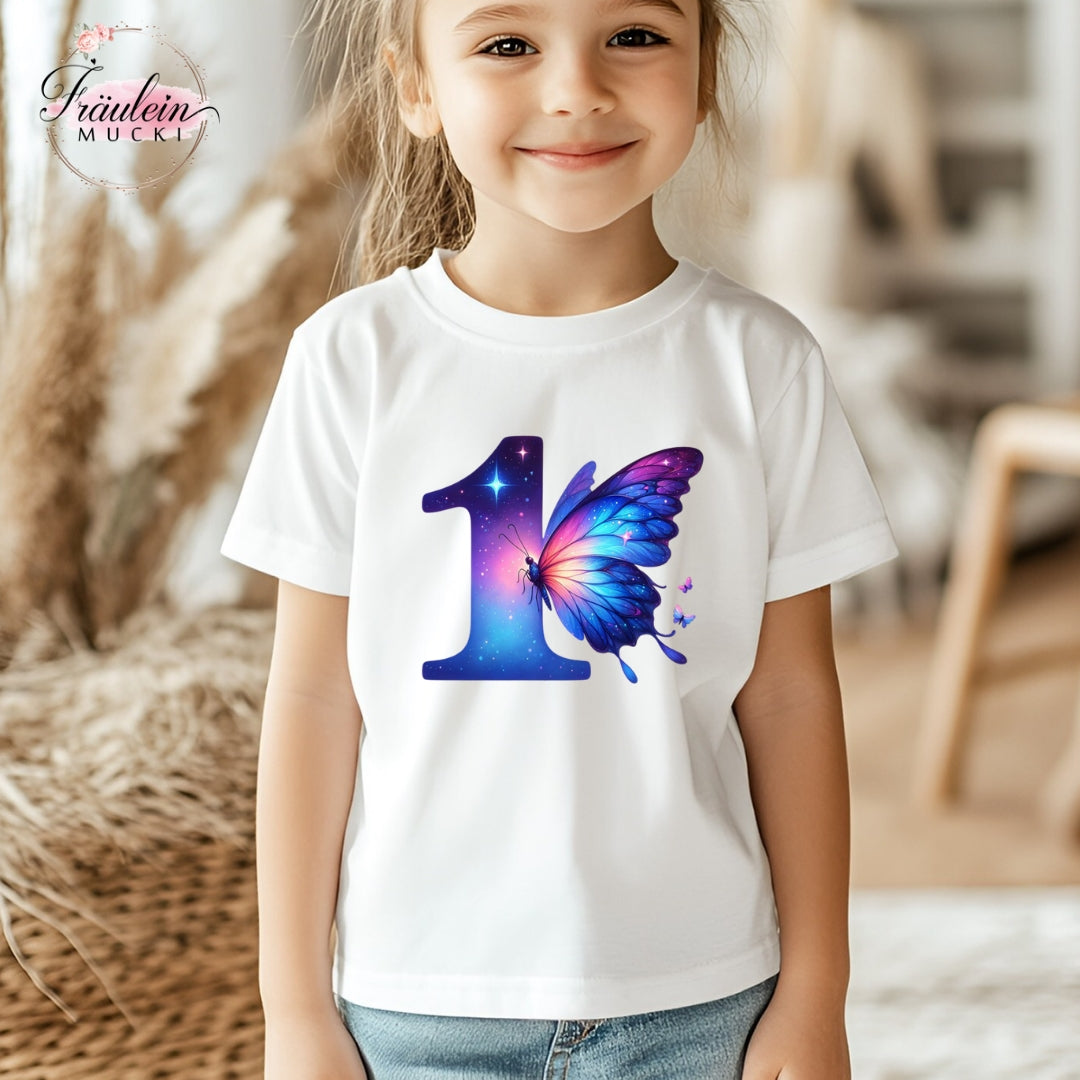 Bügelbild Butterfly Zahl