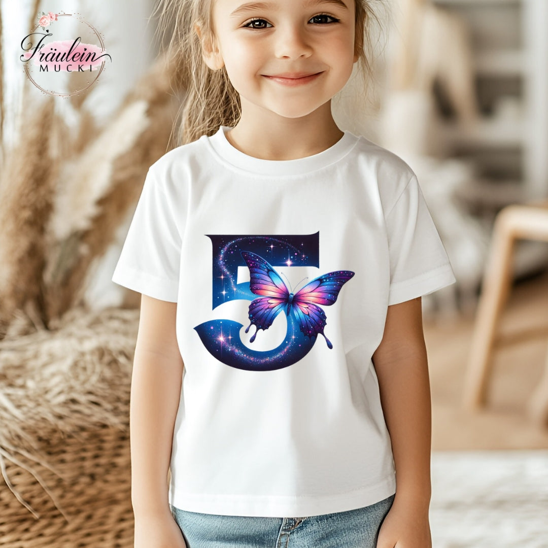 Bügelbild Butterfly Zahl