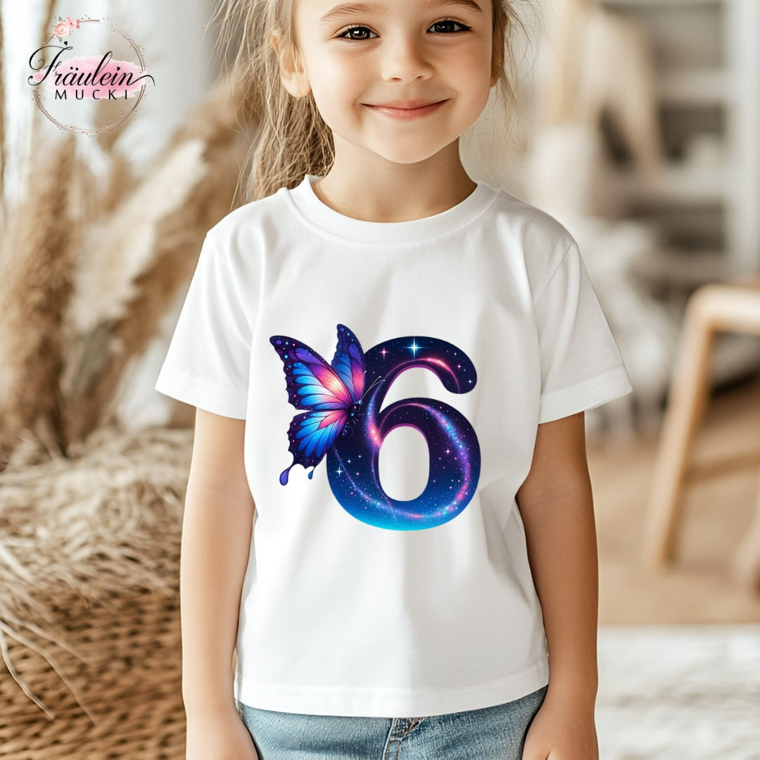 Bügelbild Butterfly Zahl