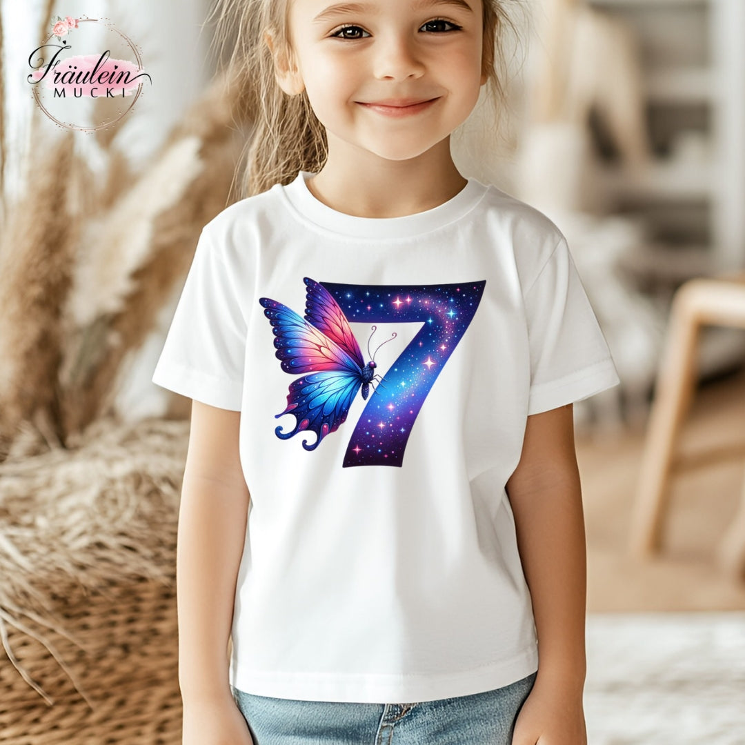 Bügelbild Butterfly Zahl