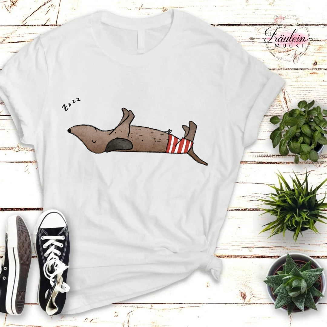 Bügelbild Dackel on the beach