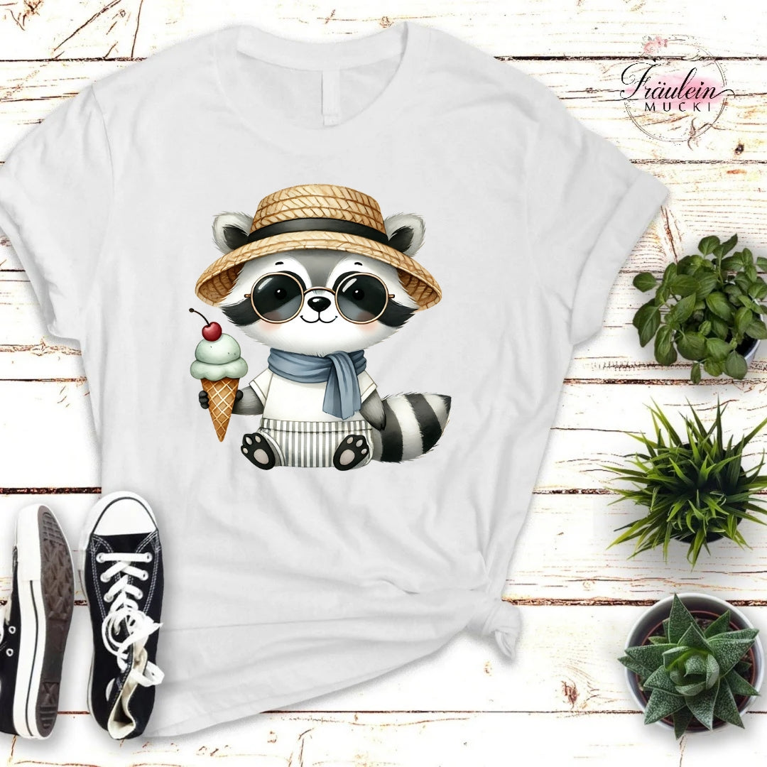 Bügelbild Sommer Waschbär