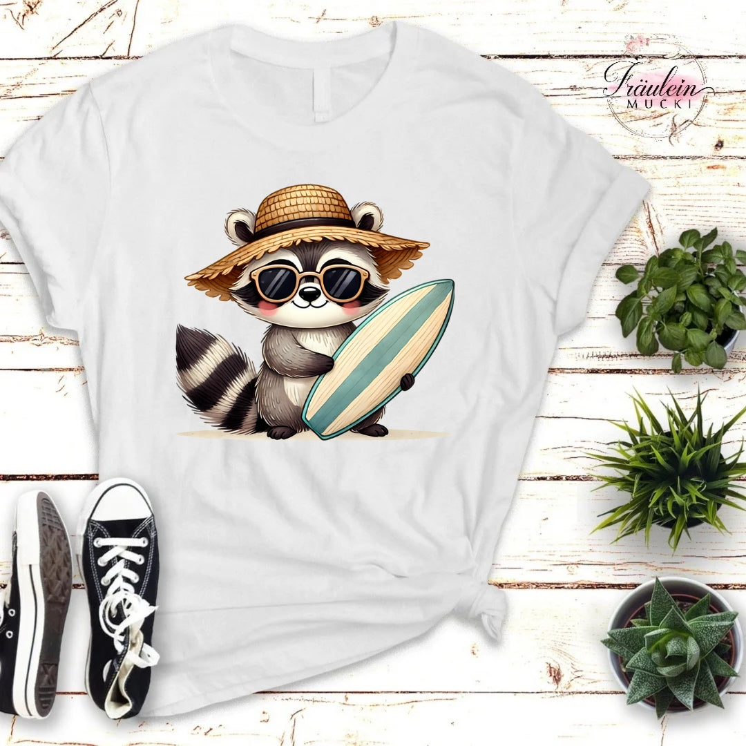 Bügelbild Sommer Waschbär