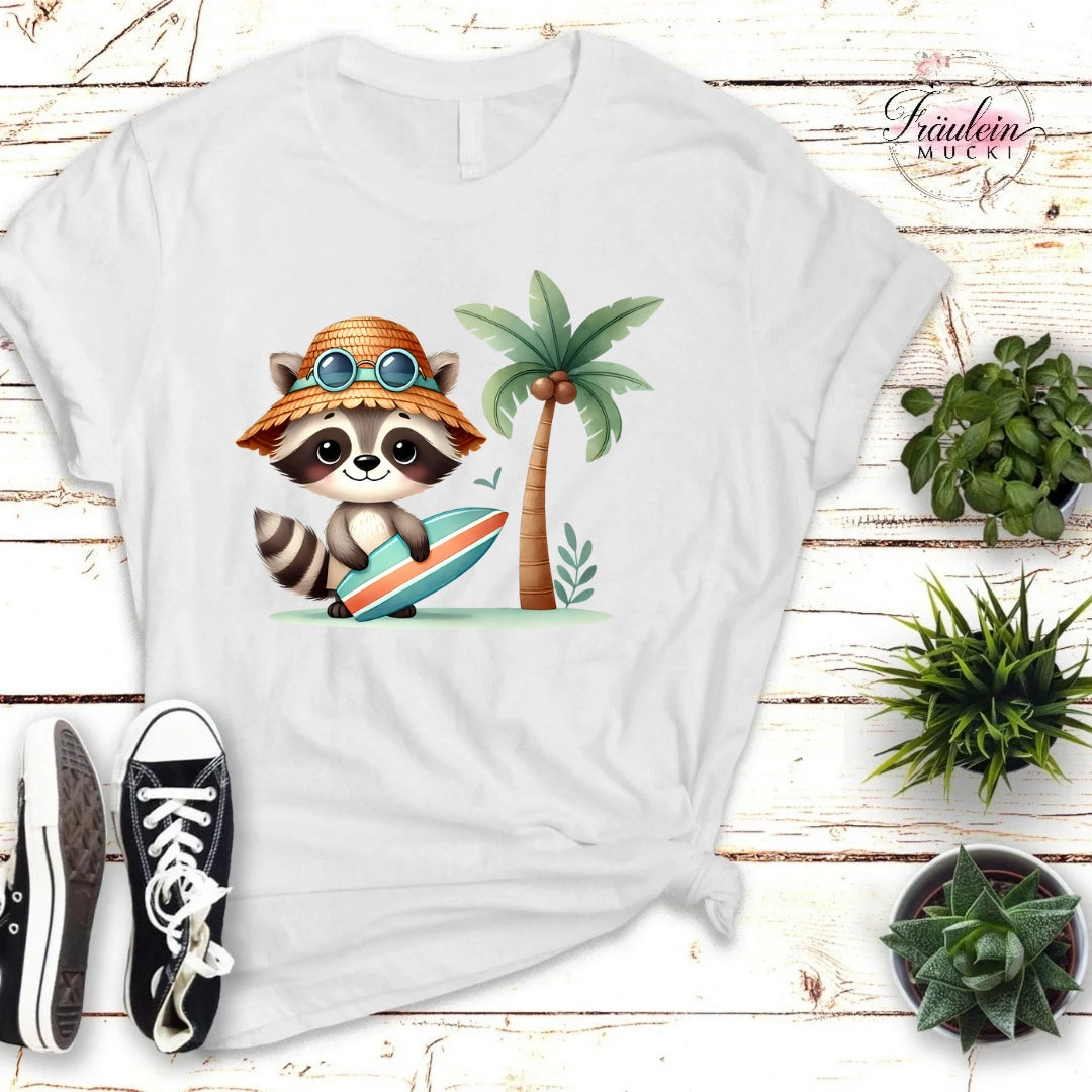 Bügelbild Sommer Waschbär