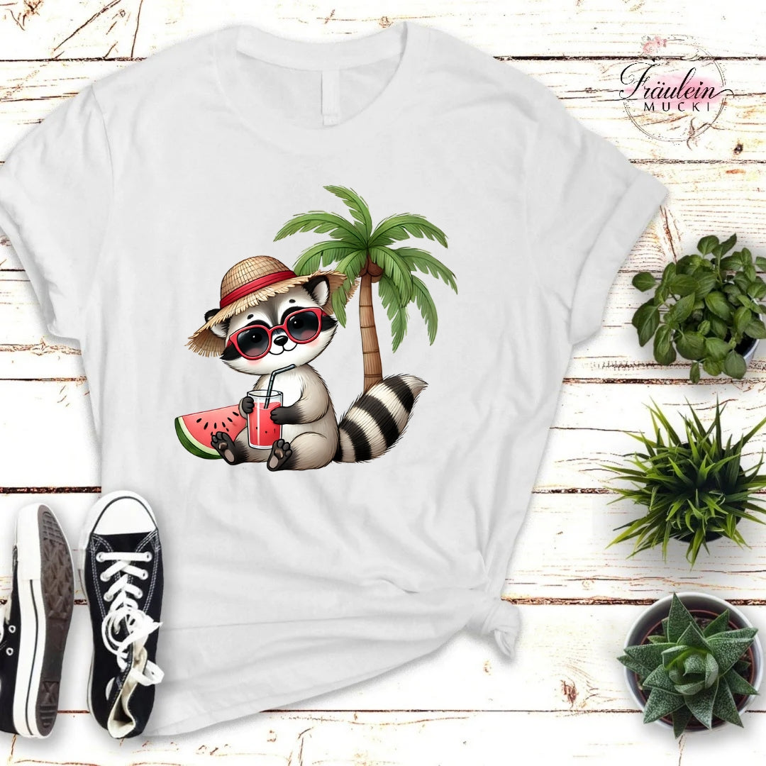 Bügelbild Sommer Waschbär