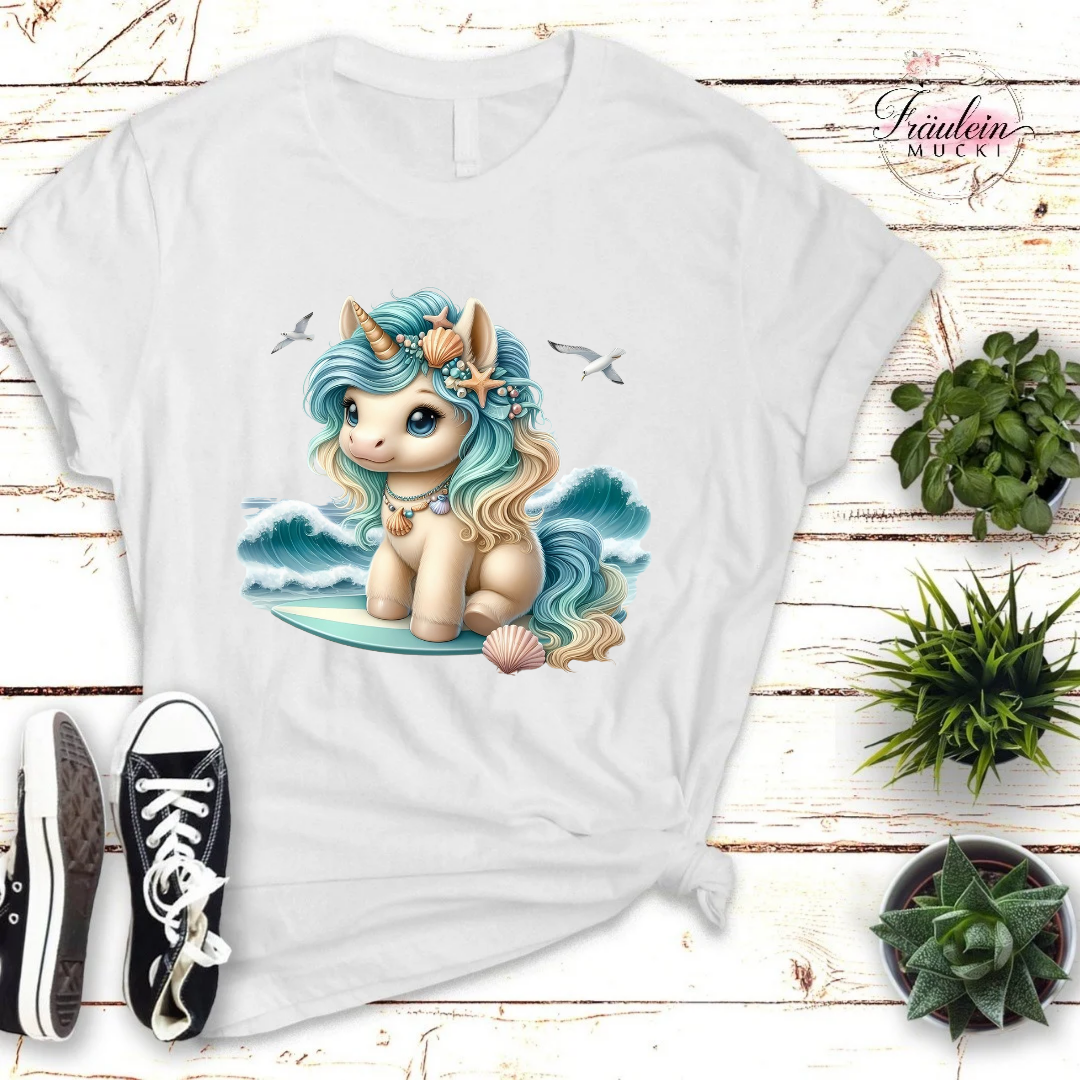 Bügelbild Strand Einhorn