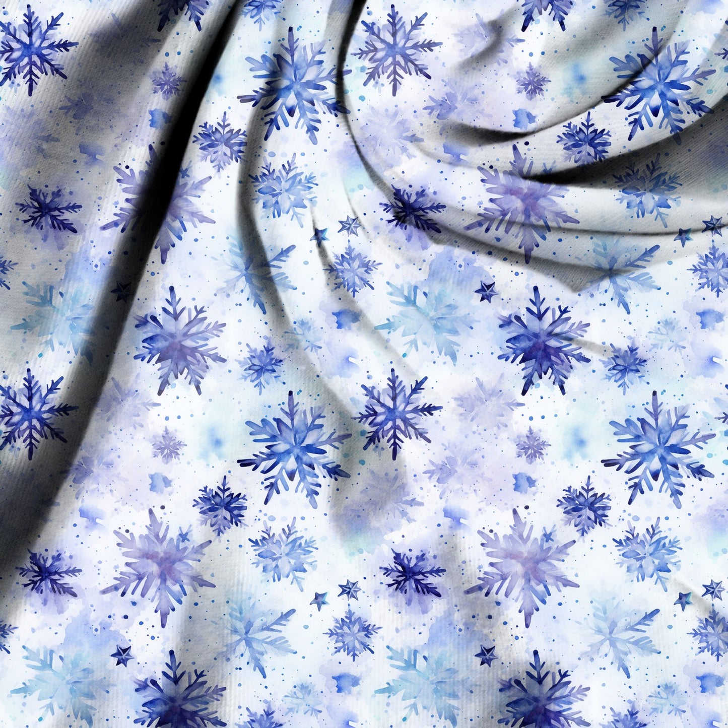 Snowflakes lila RESTSTÜCK 90cm French Terry