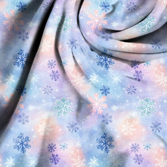 Schneeflocken lila blau apricot