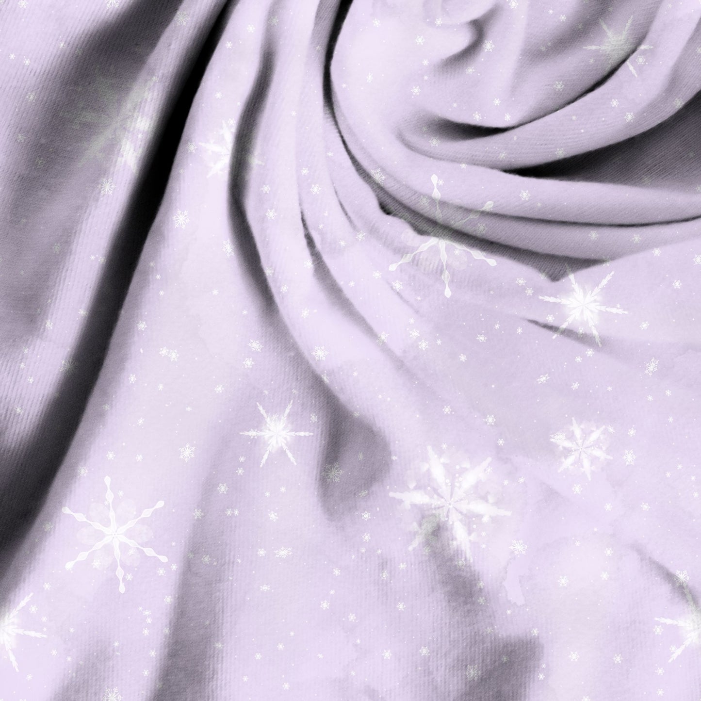 Snowflakes light lilac French Terry