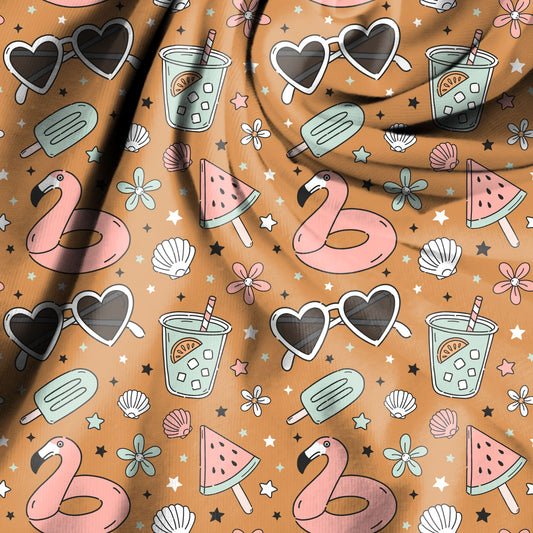 Summer Popsicles and flamingos ocker