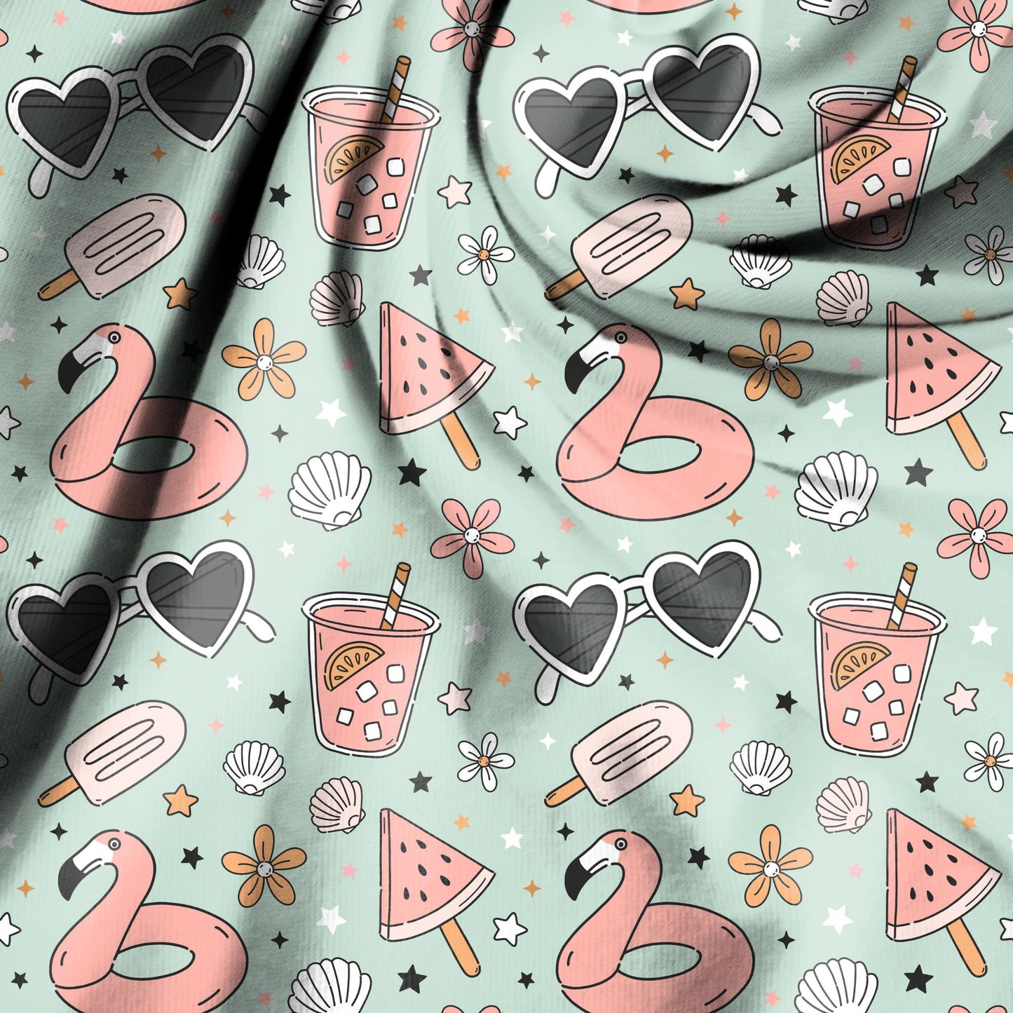 Summer Popsicles and flamingos mint