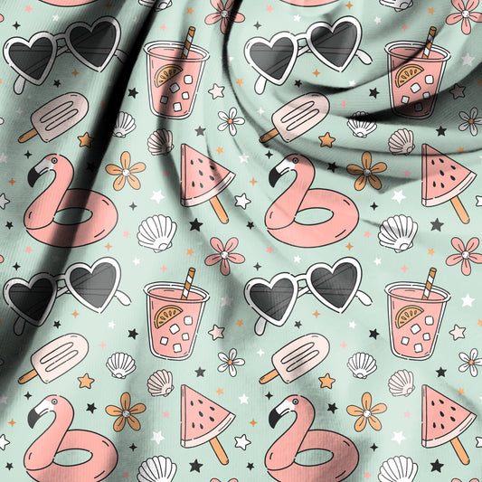 Summer Popsicles and flamingos mint
