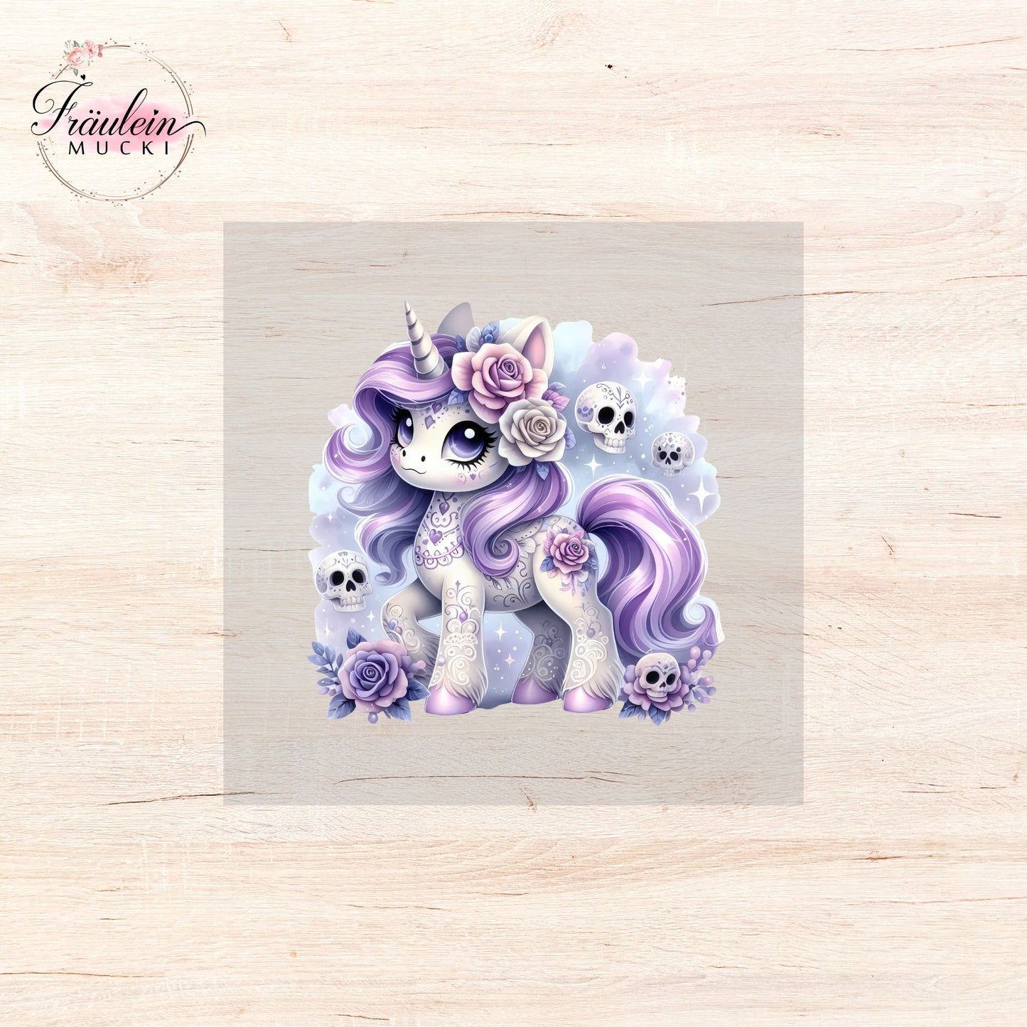 Bügelbild Sugar Skull Einhorn