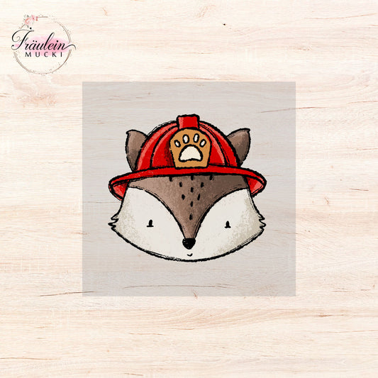 Bügelbild Feuerwehr Tierchen