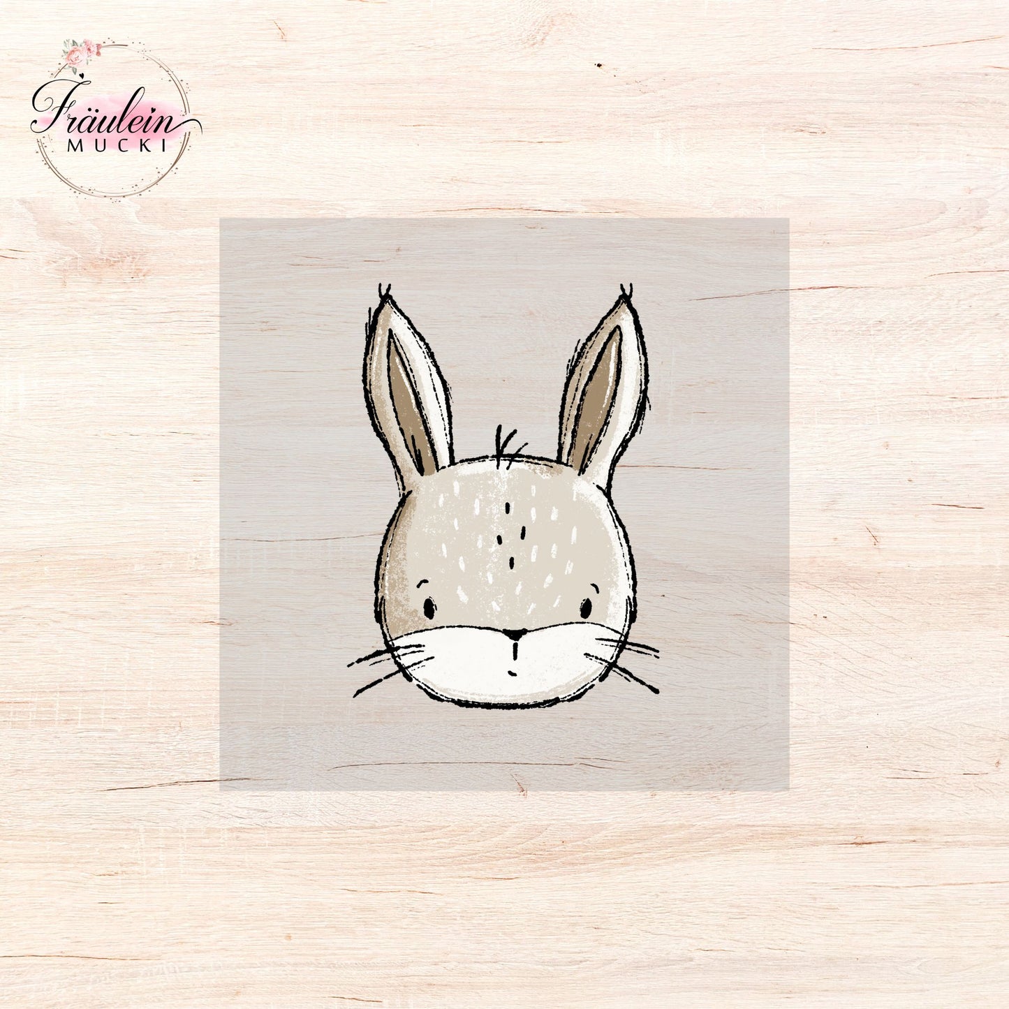Bügelbild Himbeer Hasi