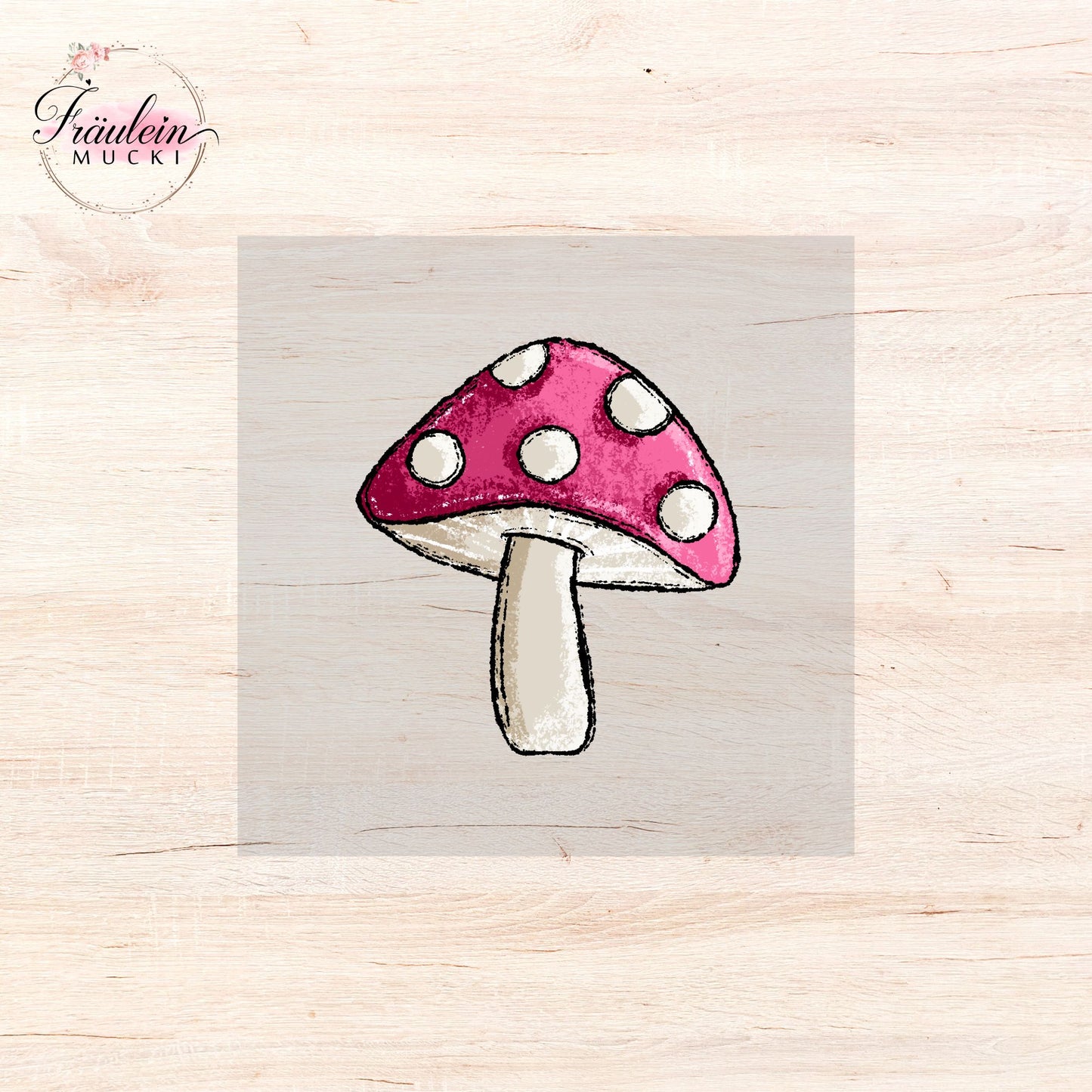Bügelbild Himbeer Hasi