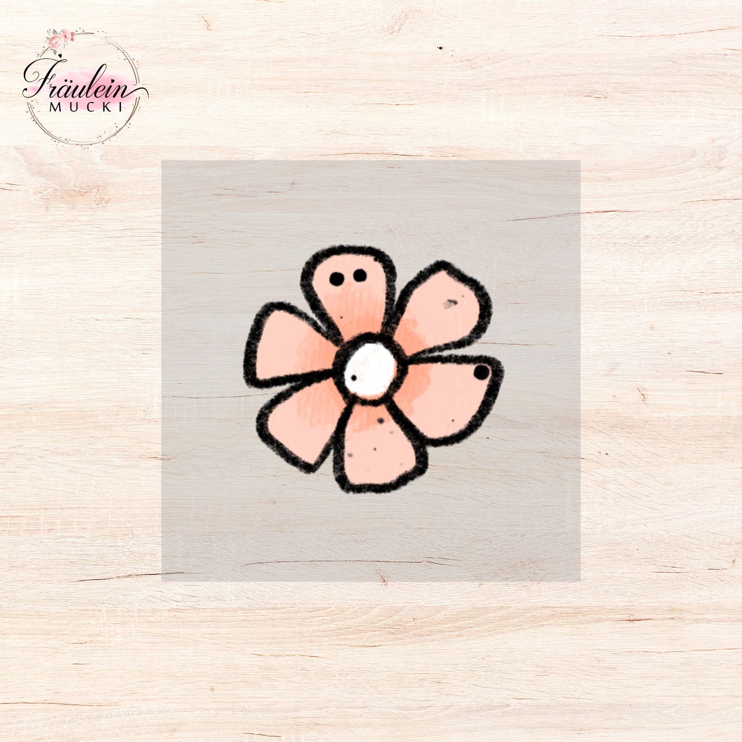 Bügelbild Rehkitz Blume