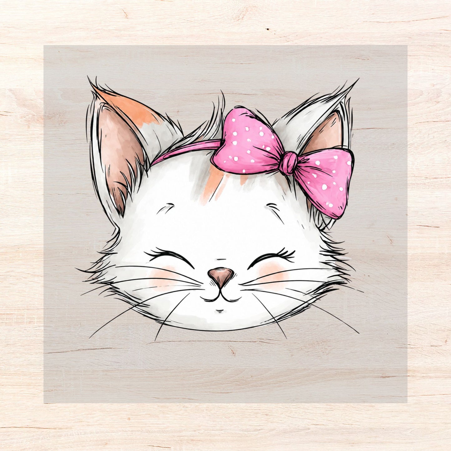 Bügelbild Schleifen Kitty
