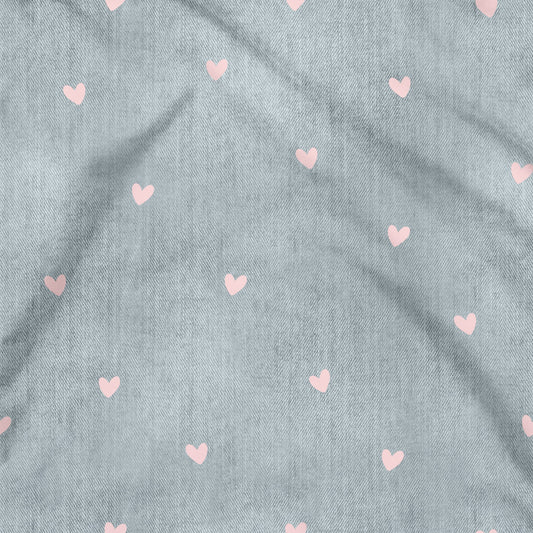 Denimlove Herzen Jeansblau rosa