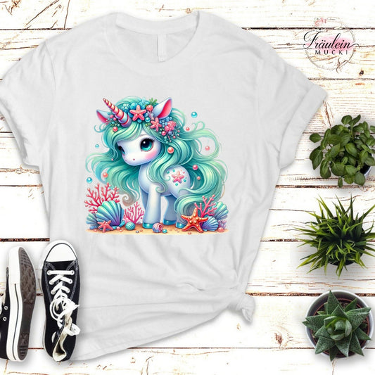 Bügelbild Unterwasser Einhorn