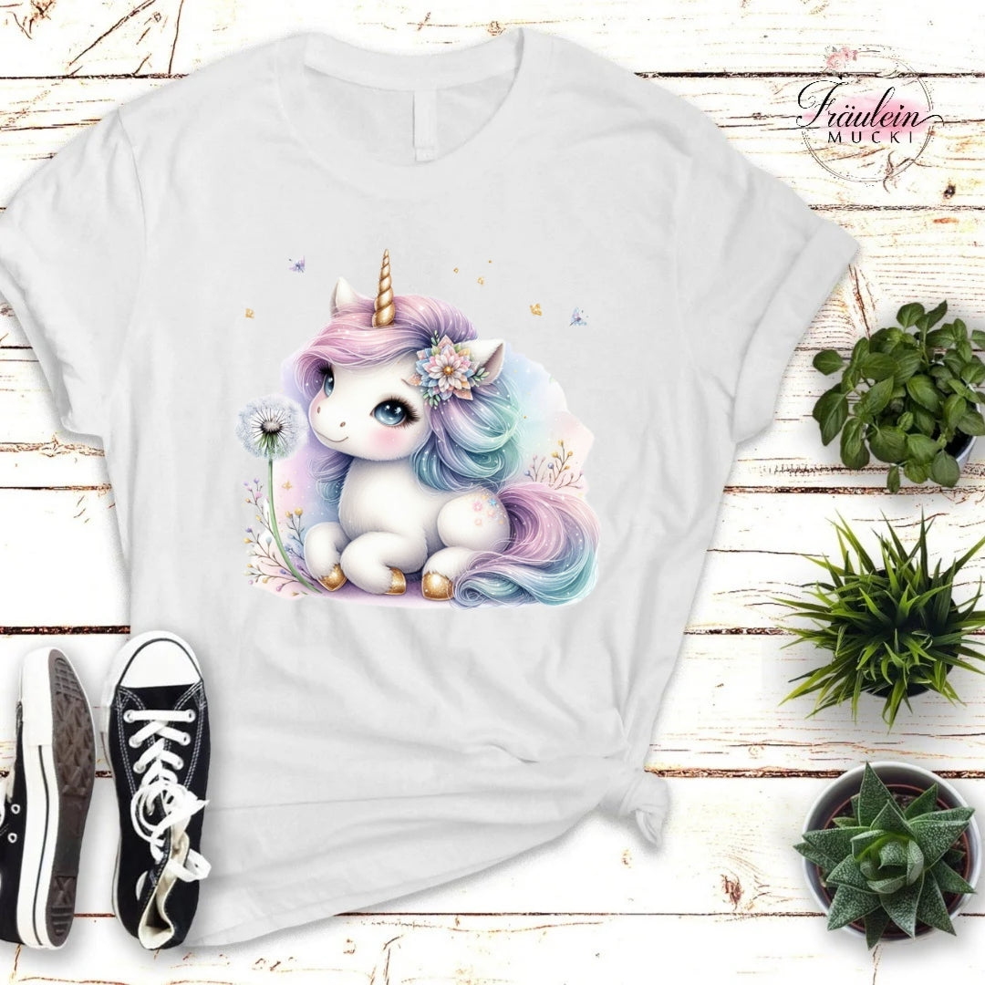 Bügelbild Einhorn mit Pusteblume