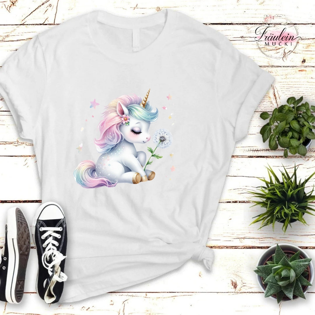 Bügelbild Einhorn mit Pusteblume