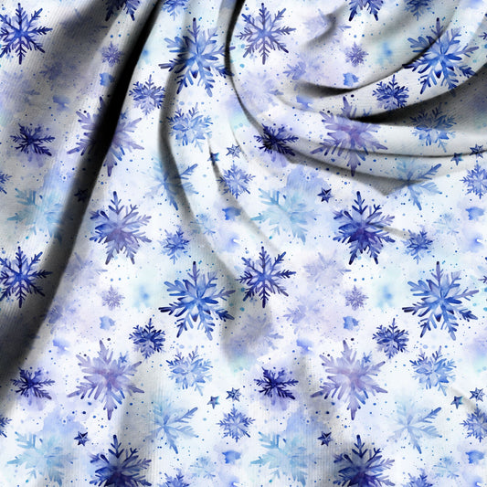 Snowflakes lila RESTSTÜCK 90cm French Terry