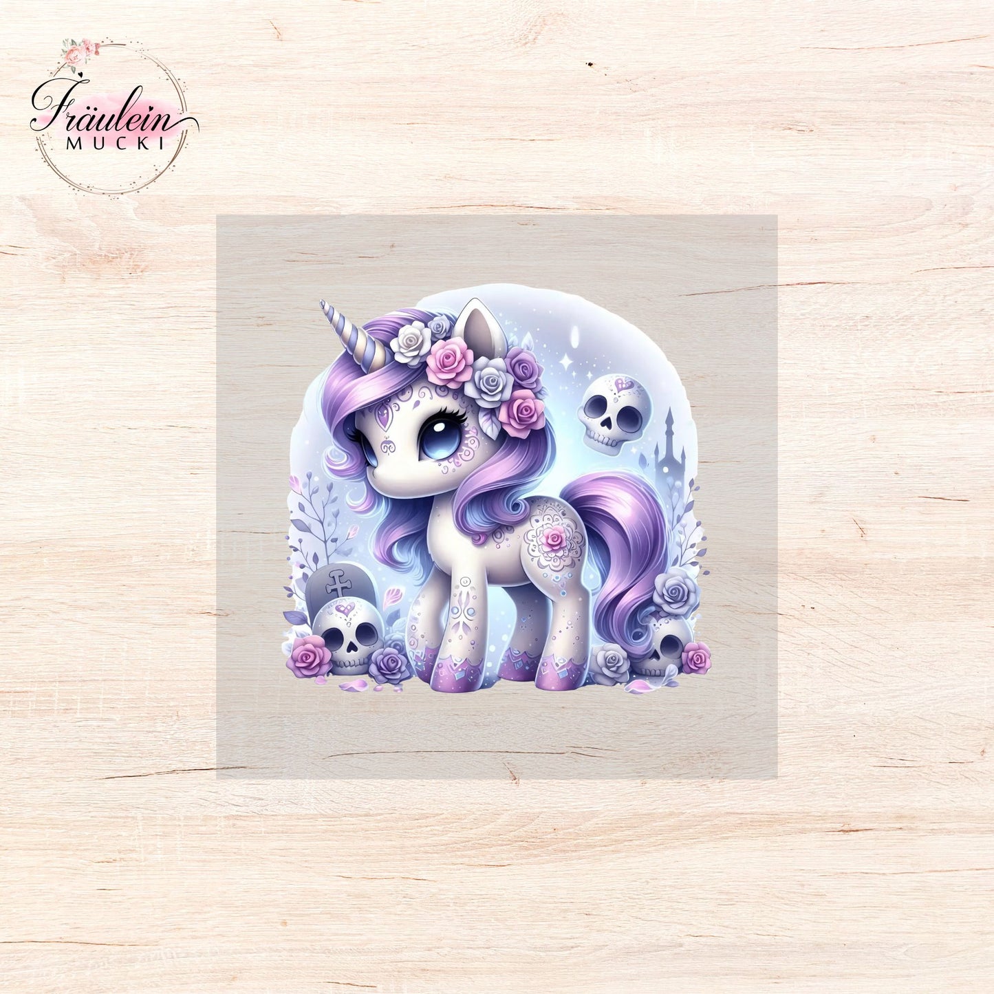 Bügelbild Sugar Skull Einhorn