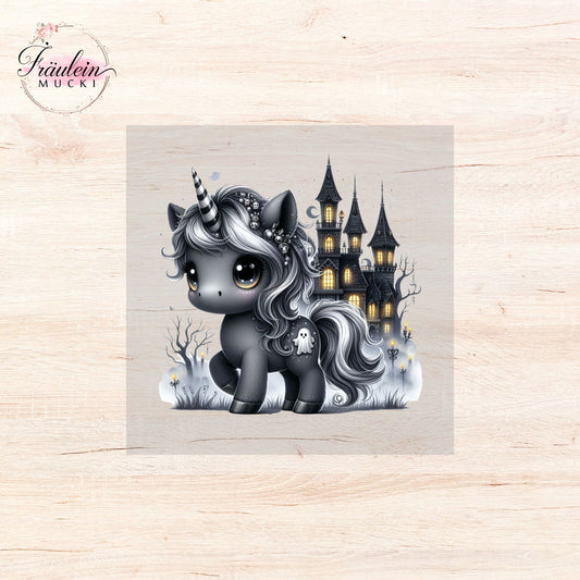 Bügelbild Haunted House Einhorn