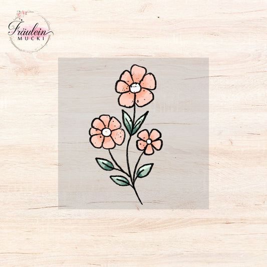 Bügelbild Rehkitz Blume