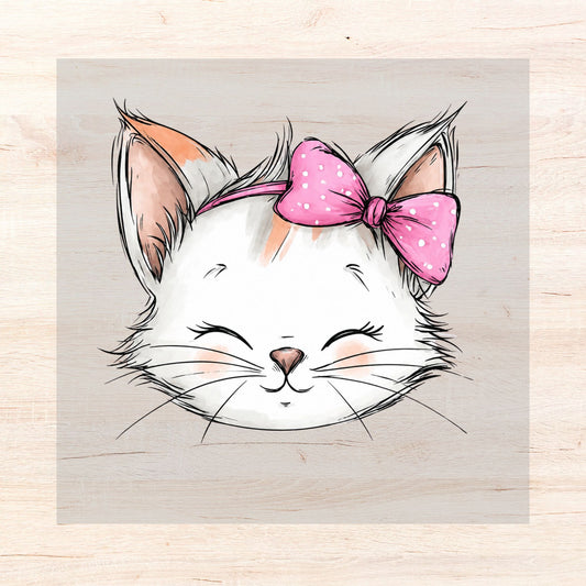 Bügelbild Schleifen Kitty