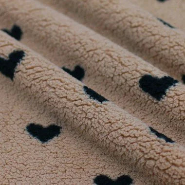 Teddystoff Herzen Braun Schwarz