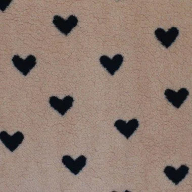 Teddystoff Herzen Braun Schwarz