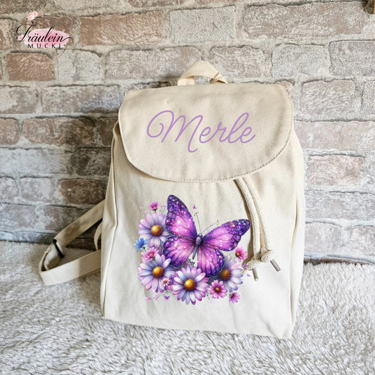 Rucksack Schmetterling lila