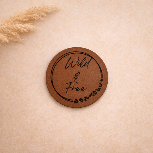 Kunstlederlabel Wild and Free
