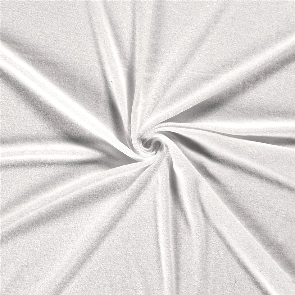 Stretch Frottee Uni Weiss